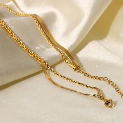 Yulia Gold-Layer-Halskette mit doppeltem Glied – schick und trendig | Beckers Amsterdam