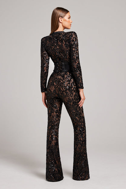 Valentina Lace & Sequin Jumpsuit - Elegant Long Sleeve Jumpsuit with a touch of Glamor | Becker’s Amsterdam