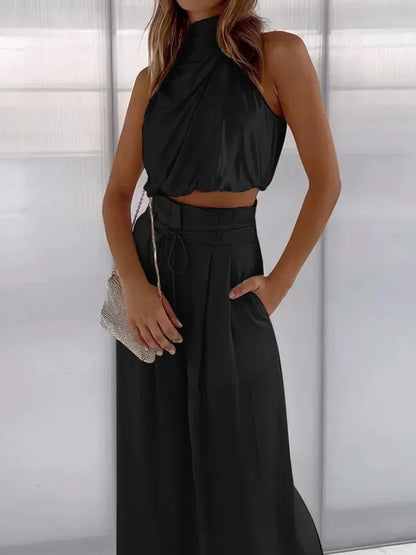 Urban Muse Co-ord™ – Trendy Women's Halter Top &amp; Wide-Leg Pants Set | Becker's Amsterdam