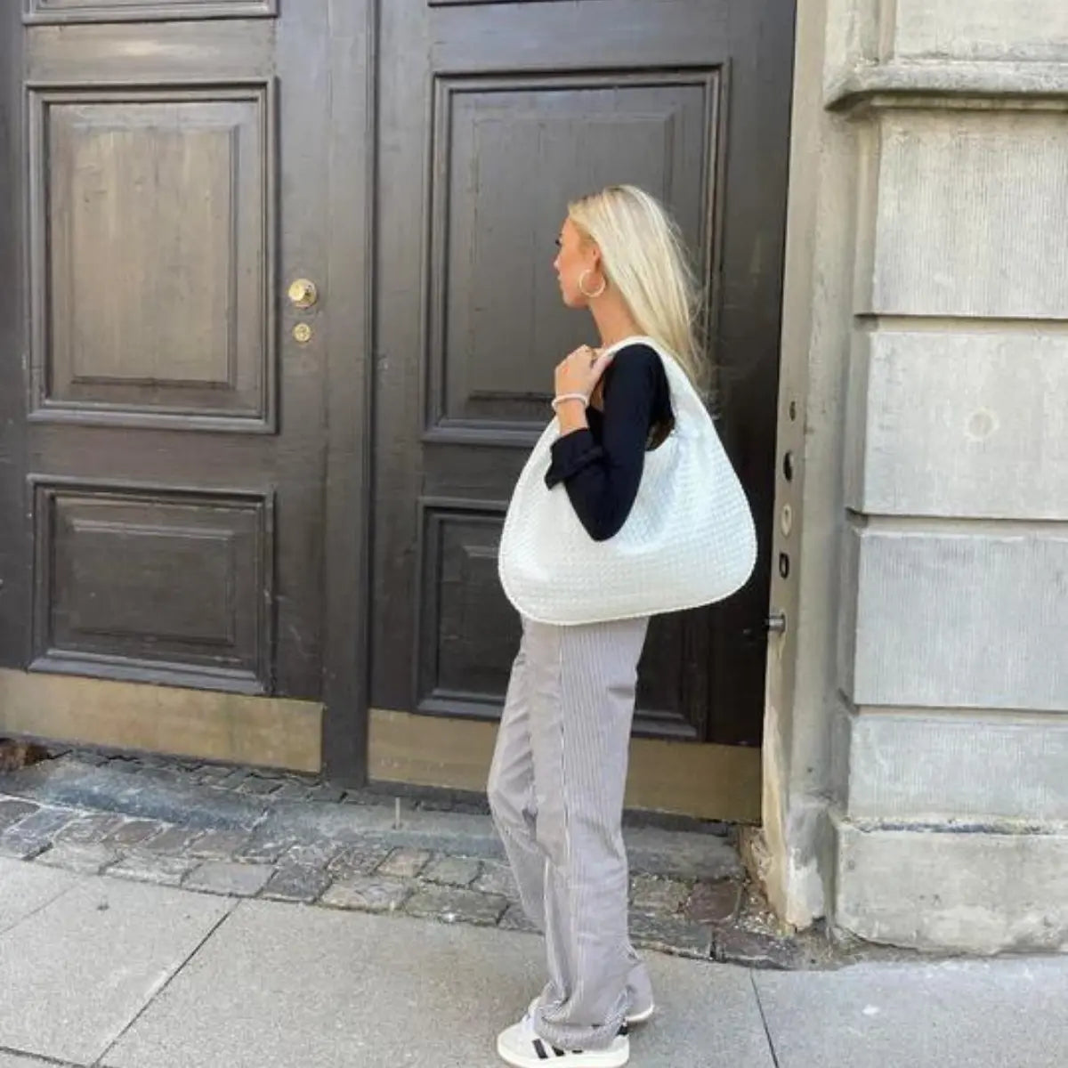 Becker's Amsterdam™ - Copenhagen Ribbed White Handbag - Ribbed White Handbag