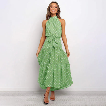 Bella Long Ladies Dress con punti per un look femminile e raffinato