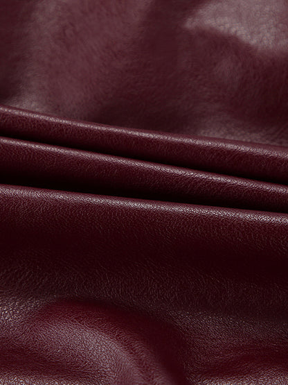 Kaia Mahagoni Kunstlederjacke – Luxuriöse Damenjacke in Mahagonirot | Elegantes Design