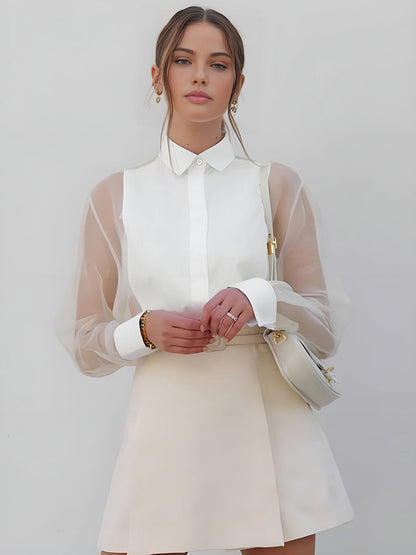 Elegantní halenka Firenze s průhlednými rukávy – rafinovaná ženskost | Beckerův Amsterdam