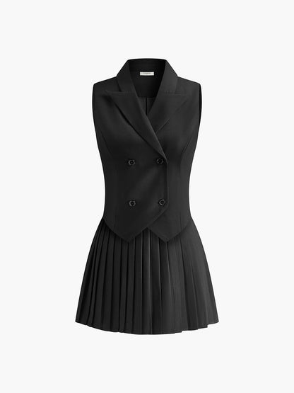Romina Tailored Mini Set – Waistcoat & Geplooide Minirok | Becker’s Amsterdam