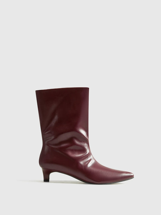 Bottines Lavy Bordeaux à Bout Pointu – Chic & Intemporel | Becker's Amsterdam