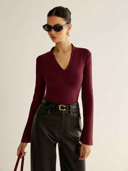 Γυναικείο τοπ Elmira V Neck - Κομψή Comfort Fit | Becker's Amsterdam