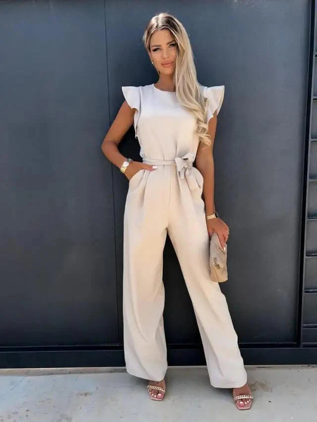 Budapest Beige Elegante & Comfortabele Jumpsuit