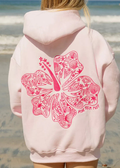 Flora Dream Hoodie - Mix di cotone in forma rilassata con stampa sul retro di fiori | Becker Amsterdam