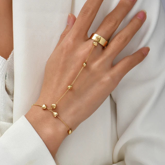 Emily Goldfarbenes Armband mit Ring – verstellbarer Verschluss | Beckers Amsterdam