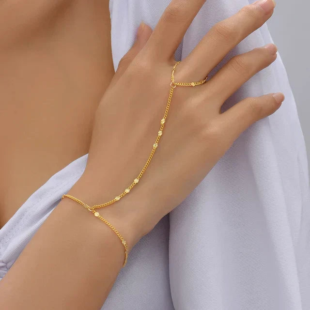 Emily Goldfarbenes Armband mit Ring – verstellbarer Verschluss | Beckers Amsterdam