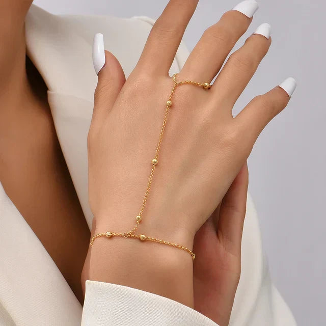 Emily Goldfarbenes Armband mit Ring – verstellbarer Verschluss | Beckers Amsterdam