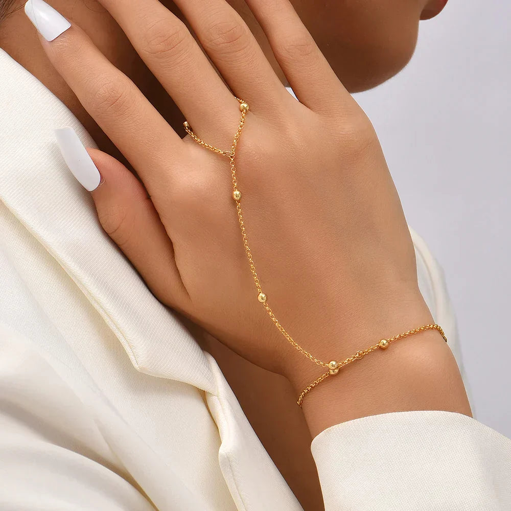 Emily Goldfarbenes Armband mit Ring – verstellbarer Verschluss | Beckers Amsterdam