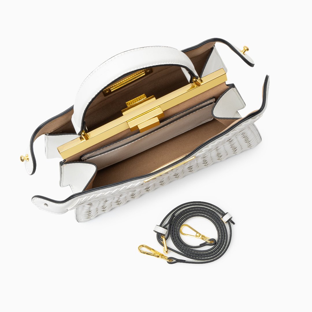 Elorella Handtasche – Veganes Leder, Strukturierter Luxus &amp; Klassischer Drehverschluss