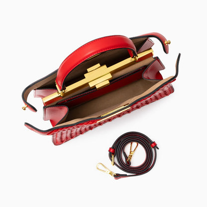 Elorella Handtasche – Veganes Leder, Strukturierter Luxus &amp; Klassischer Drehverschluss