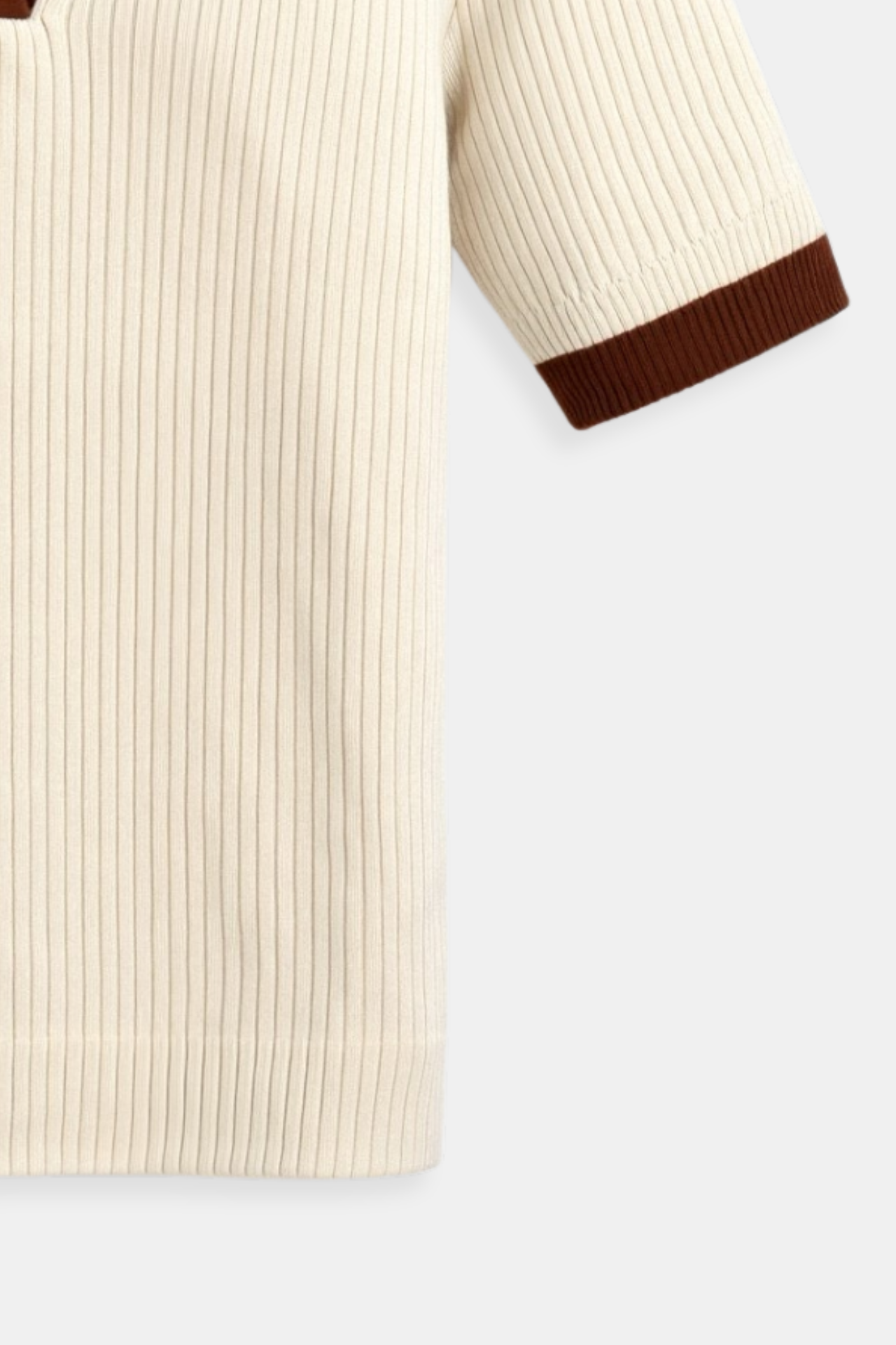 Velina Knitted Polo Top - Colorblock Design With Ribbed Collar | Becker's Amsterdam