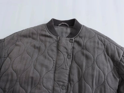 Dames Bomberjack - Gewatteerd Design - Ribboord Kraag - Casual Comfort Fit