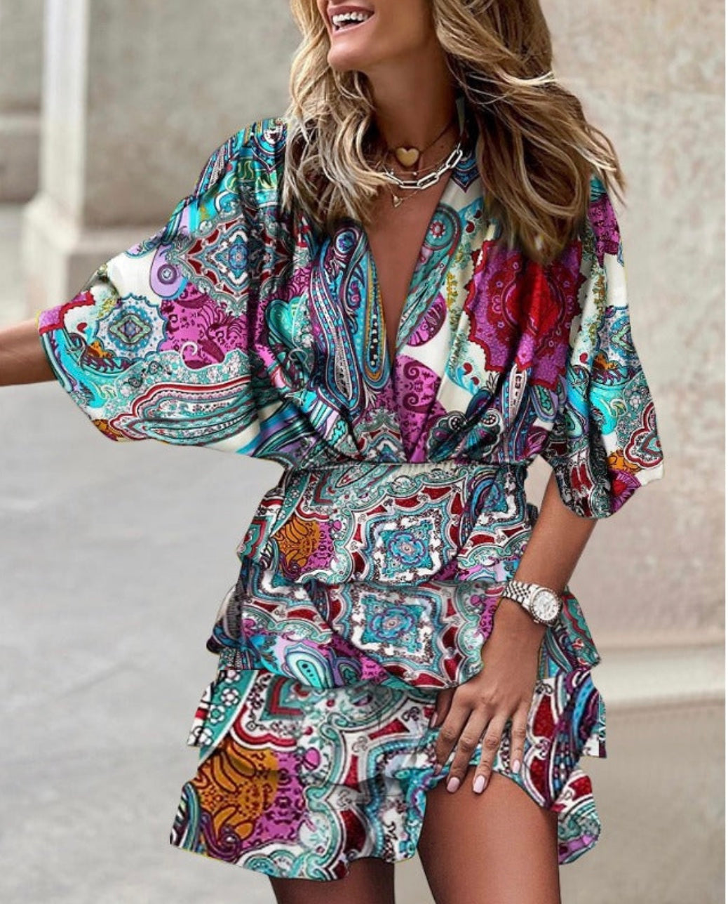 Yara Rainbow Dream Dress™ – Trendy Multicolor Summer Dress | Becker's Amsterdam