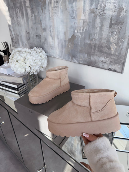 Sandrine Suede Boots™ – Beige Suede-Look Ankle Boots for Women | Becker's Amsterdam