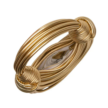 Carmedina Abendtasche – Skulpturale Metallic-Handtasche für Damen im Abend- und Resort-Stil