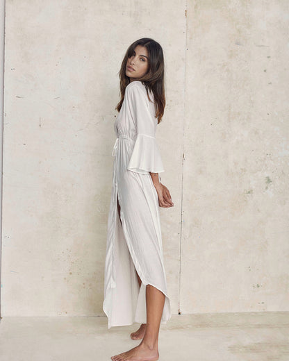 Hampstead Dress – White Cotton Midi Dress | Becker's Amsterdam™