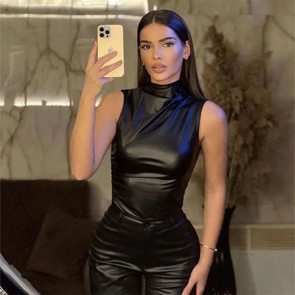 Xenia Vegan Leather Top™ – Luxury Vegan Leather Women's Top | Becker's Amsterdam
