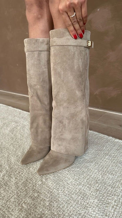 Celeste Tall Boot™ – Elegant Knee-High Boot with Block Heel and Flap Detail | Becker's Amsterdam
