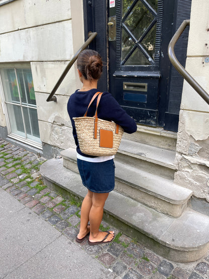 Marisol™ Strandtasche – Geräumige geflochtene Strandtasche in Beige mit braunen Details | Becker's Amsterdam™