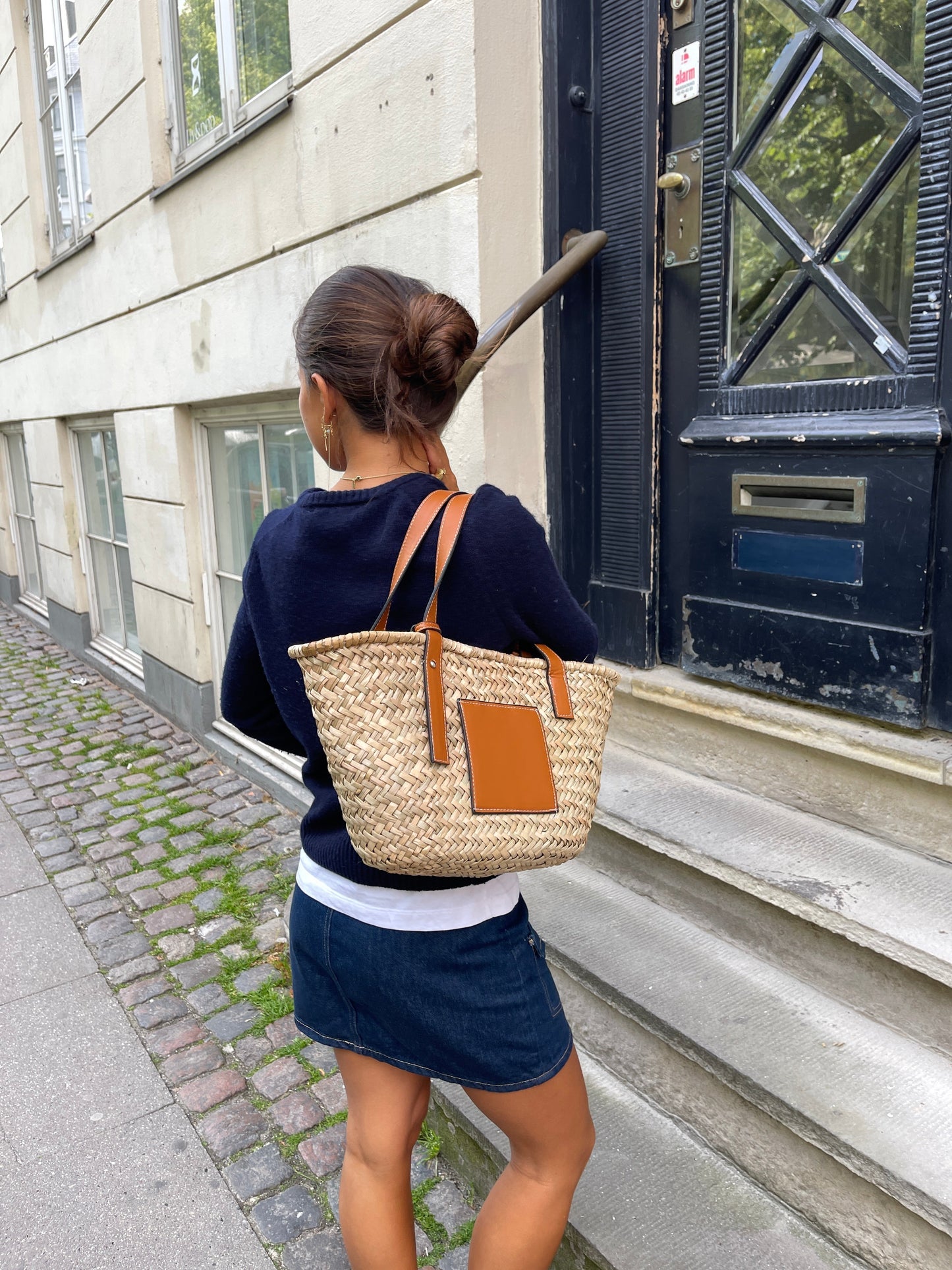 Marisol™ Strandtasche – Geräumige geflochtene Strandtasche in Beige mit braunen Details | Becker's Amsterdam™