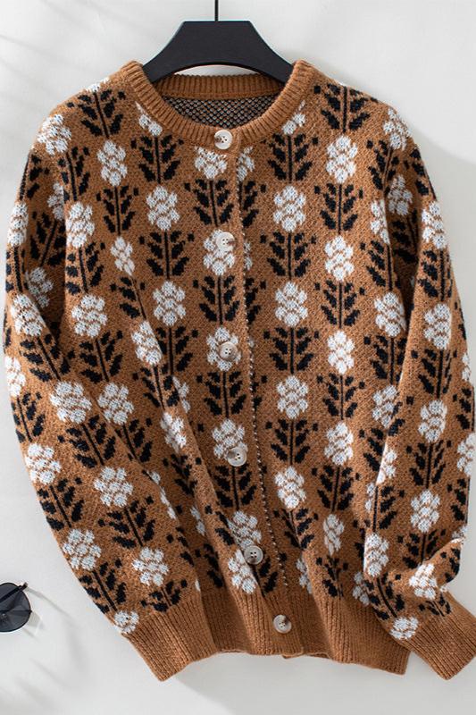 Noctura Jacquard Cardigan – Moderna pletena jopica | Beckerjev Amsterdam