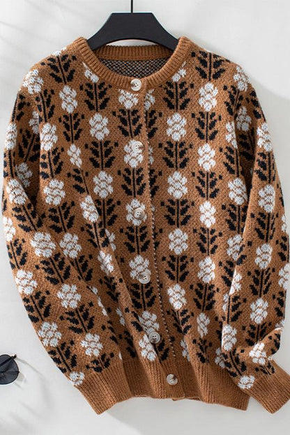 Noctura Jacquard Cardigan – Moderna pletena jopica | Beckerjev Amsterdam