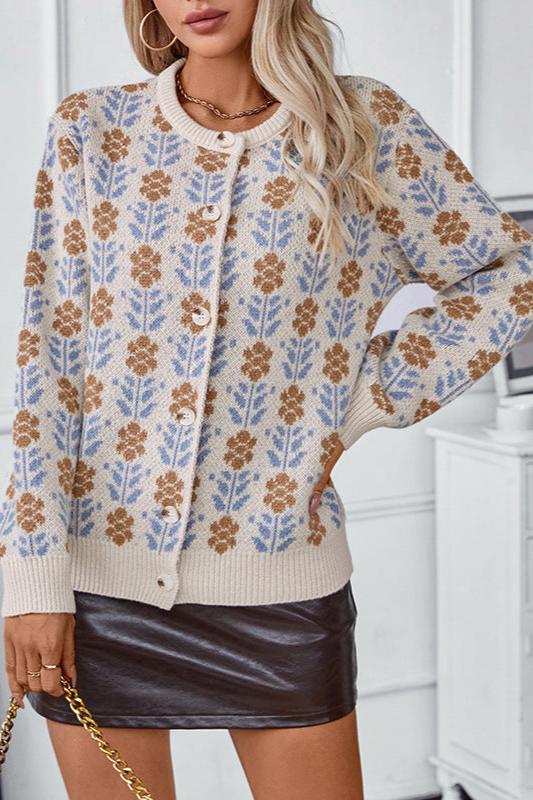 Noctura Jacquard Cardigan – Moderna pletena jopica | Beckerjev Amsterdam