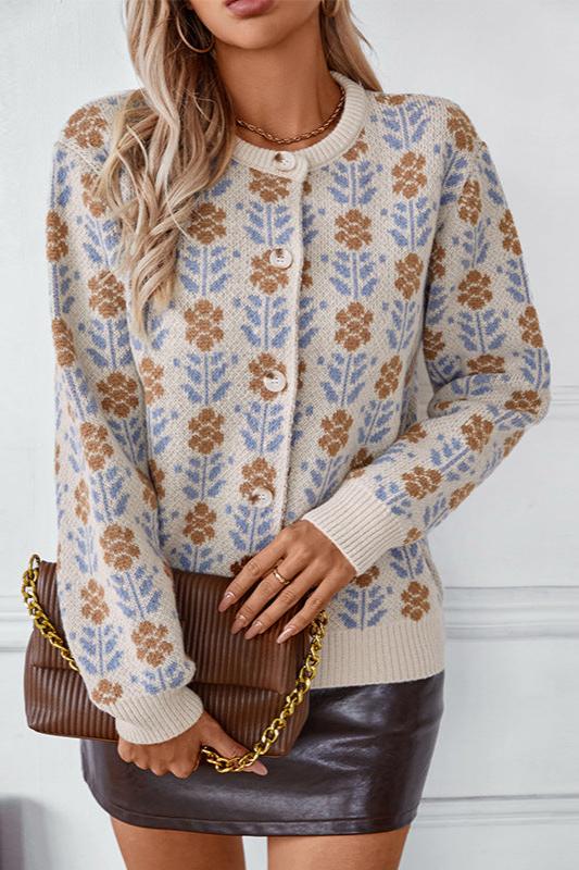 Noctura Jacquard Cardigan – Moderna pletena jopica | Beckerjev Amsterdam