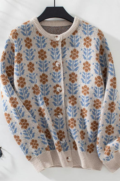 Noctura Jacquard Cardigan – Moderna pletena jopica | Beckerjev Amsterdam