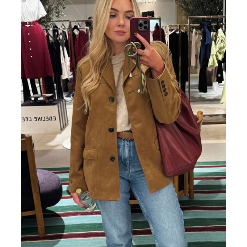 Elodie Kamelblazer – Eleganter Damenblazer in warmem Kamelton | Stilvoll &amp; Vielseitig