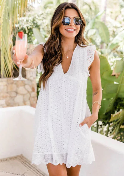 Samos summer dress - airy midi with floral print | Becker’s Amsterdam