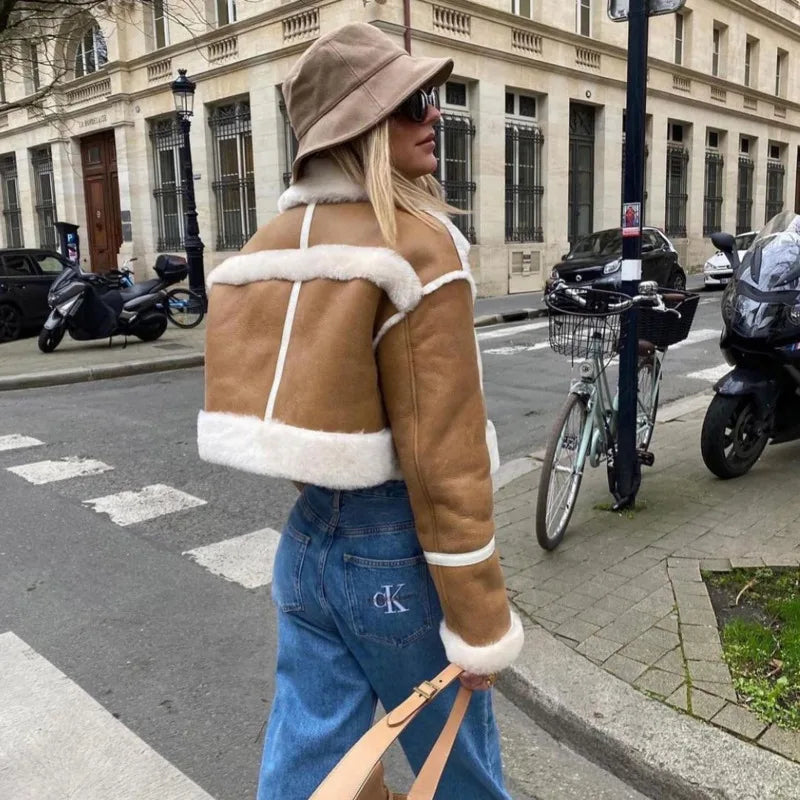 Sorella Short Coat korte damesjas met faux shearling | Becker’s Amsterdam™