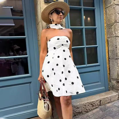 Dolce Polka Dot Mini Jurk – Multifunctioneel Sjaaltje & Zomerse Flair | Becker's Amsterdam