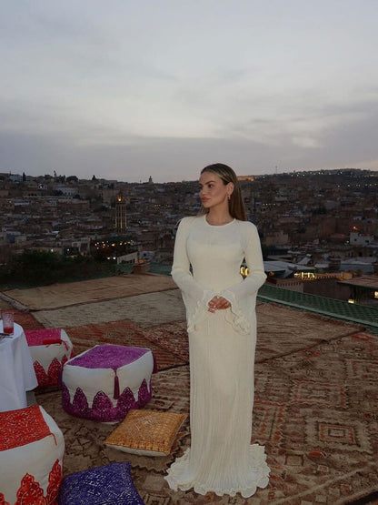 Abito maxi Éloria – Abito elegante con volant e vestibilità fluida | L'Amsterdam di Becker