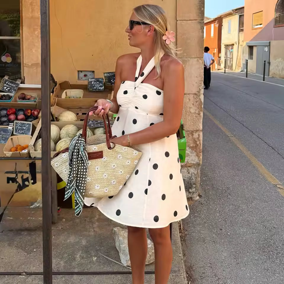 Dolce Polka Dot Mini Jurk – Multifunctioneel Sjaaltje & Zomerse Flair | Becker's Amsterdam