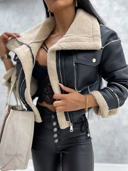 Maya Faux Leather Jacket | Women's Faux Leather Jacket – Stylish &amp; Warm