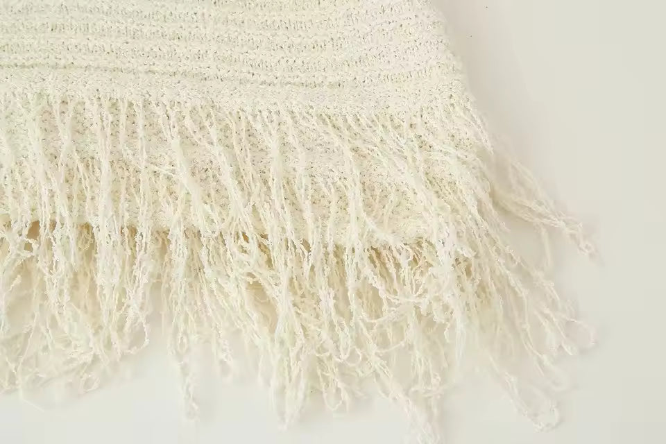 Lyna Co-ord Set – Crochet met Franjes en Minirok | Becker's Amsterdam