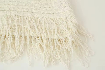 Lyna Co-ord Set – Crochet met Franjes en Minirok | Becker's Amsterdam
