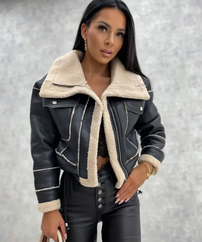 Maya Faux Leather Jacket | Women's Faux Leather Jacket – Stylish &amp; Warm