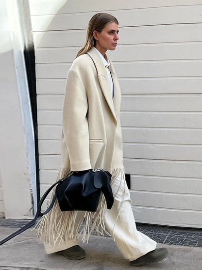 Evora™ Coat – Long Swiss Cottage Coat with Fringe | Becker's Amsterdam™ 