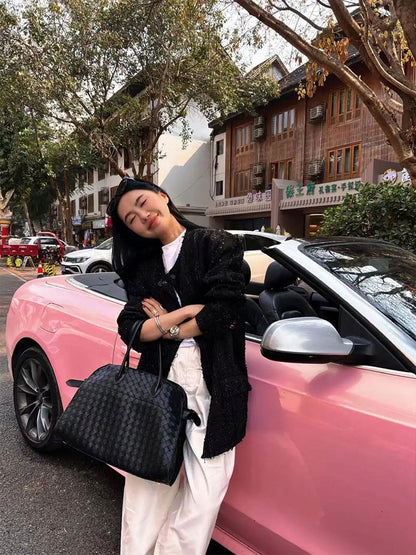 Elegante dameshandtas met vlechtontwerp en handgreep – Becker’s Amsterdam™