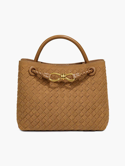 Cilena Weave Handtasche – Luxuriöse geflochtene Wildleder-Damenhandtasche