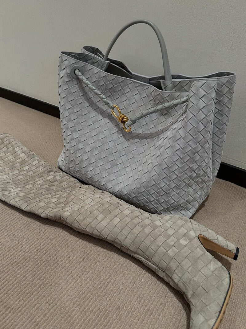 Cilena Weave Handtasche – Luxuriöse geflochtene Wildleder-Damenhandtasche