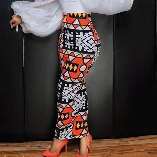 Becker's Amsterdam™ - Dortmund Lange Slanke Hoge taille Rok Met Geometrische Print