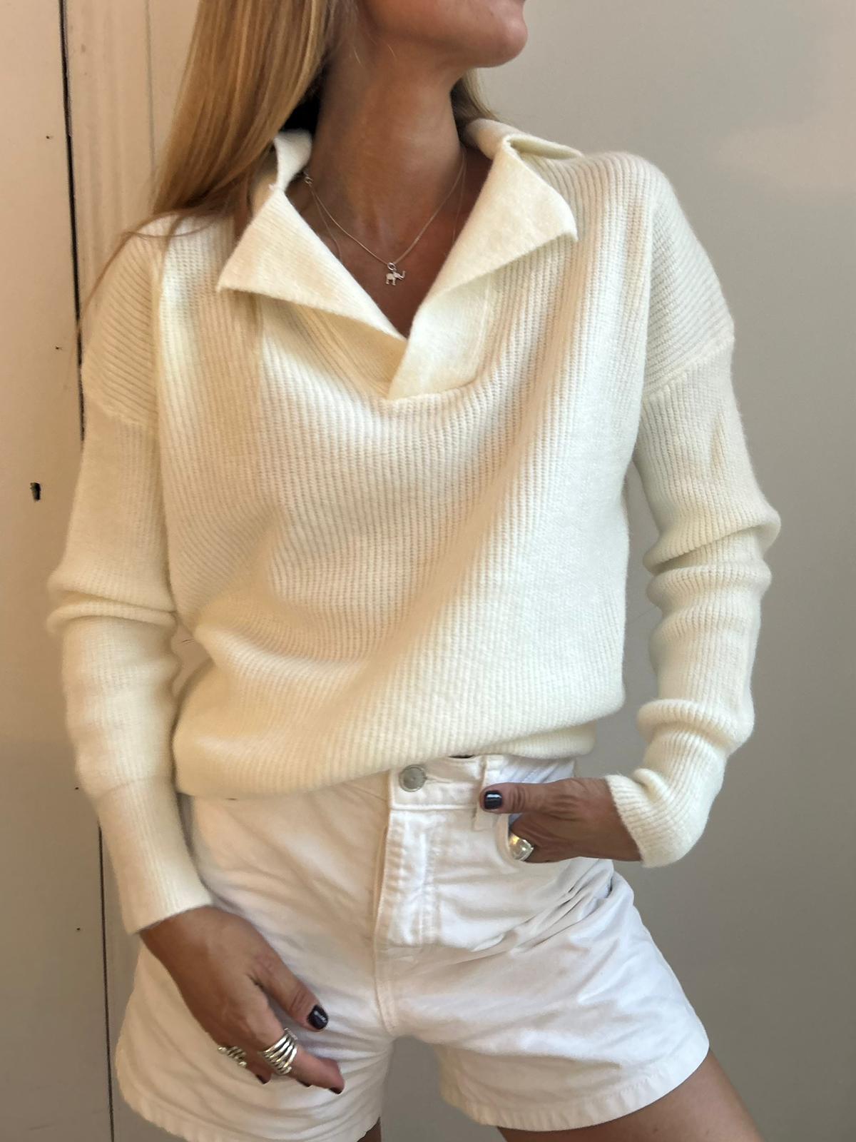 Velora Rib Sweater – Dames Oversized V-Hals Winter Trui – Cozy & Warm