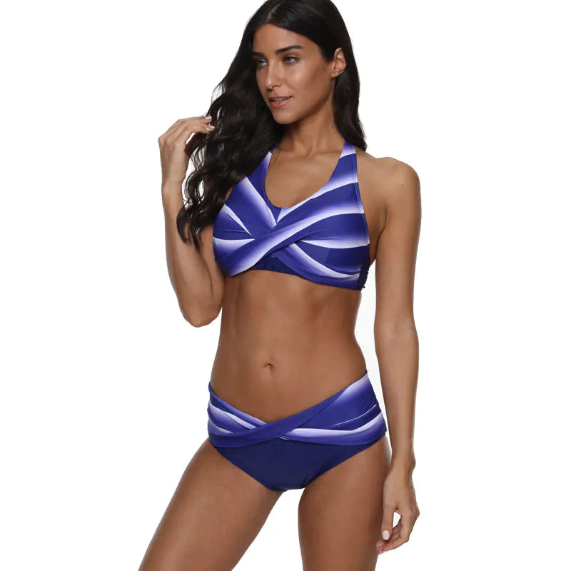 Becker's Amsterdam™ - Gozo Gestreepte Blauwe Push-up Bikini Set